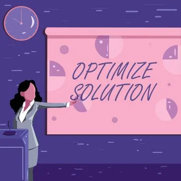 Handwriting text Optimize Solution. Business concept process of finding the Illustrazione stock