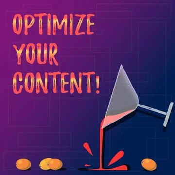 Handwriting text Optimize Your Content. Concept meaning process of making Illustrazione stock