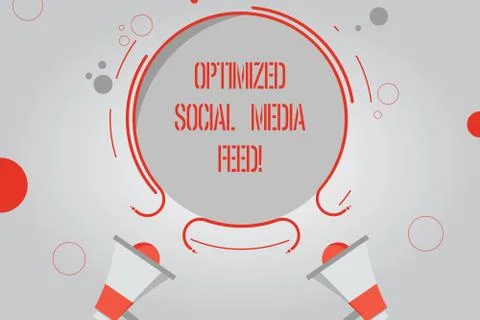 Handwriting text Optimized Social Media Feed. Concept meaning Search engine イラスト素材