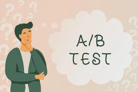 Handwriting text A Or B Test. Business showcase test to determine consumers Stock Illustration