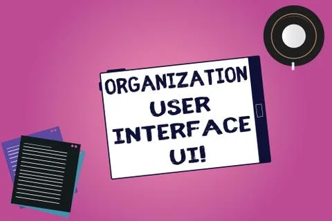 Handwriting text Organization User Interface Ui. Concept meaning Online Website Stock Illustration