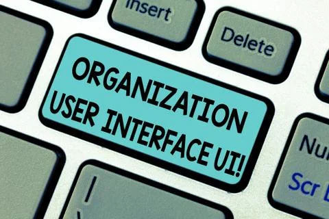 Handwriting text Organization User Interface Ui. Concept meaning Online Website 스톡 사진
