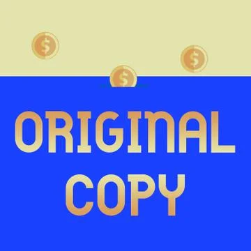Handwriting text Original Copy. Concept meaning Main Script Unprinted Branded 스톡 일러스트