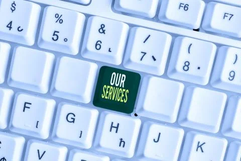 Handwriting text Our Services. Concept meaning The occupation or function of 库存照片