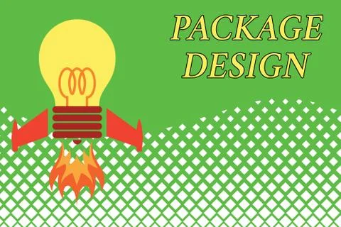 Handwriting text Package Design. Concept meaning Strategy in creating unique Stock Illustration