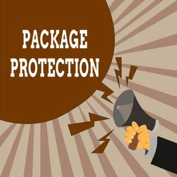 Handwriting text Package Protection. Concept meaning Wrapping and Securing items Stock Illustration