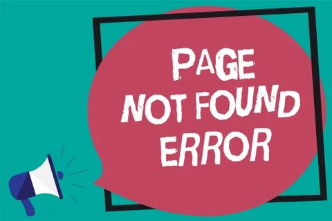 Handwriting text Page Not Found Error. Concept meaning message appears when s 库存插图