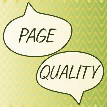 Handwriting text Page Quality. Concept meaning Effectiveness of a website in  Stock Illustration