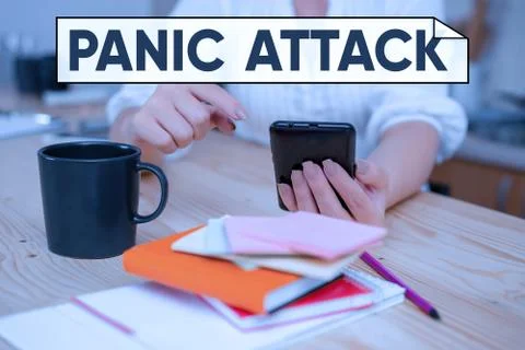 Handwriting text Panic Attack. Concept meaning sudden periods of intense fear Stock Photos