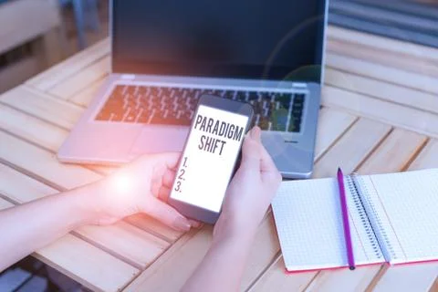 Handwriting text Paradigm Shift. Concept meaning fundamental change in approach Stock Photos