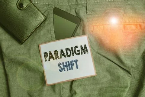Handwriting text Paradigm Shift. Concept meaning fundamental change in approach Stock Photos