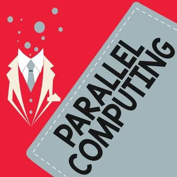 Handwriting text Parallel Computing. Word for simultaneous calculation by means Illustrazione stock