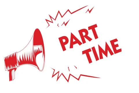 Handwriting text Part Time. Concept meaning A work or job that is not permanent Stock Illustration