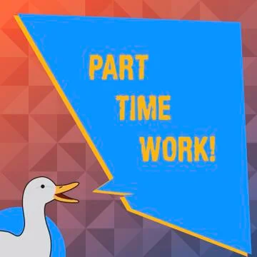 Handwriting text Part Time Work. Concept meaning A job that is not Stock Illustration