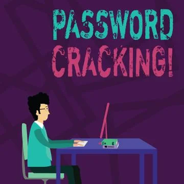 Handwriting text Password Cracking. Concept meaning measures used to discover Stock Illustration