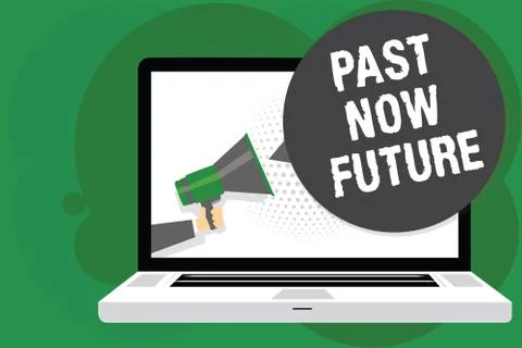 Handwriting text Past Now Future. Concept meaning Last time Present Following Stock Illustration