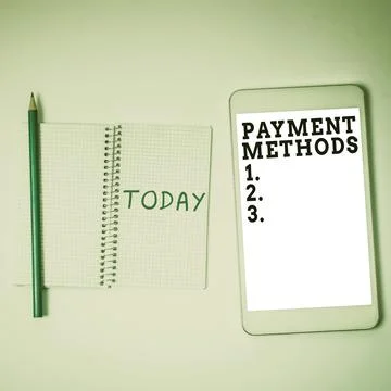 Handwriting text Payment Methods. Business idea Several ways utilized to Stock Photos