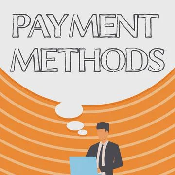 Handwriting text Payment Methods. Word Written on Several ways utilized to Stock Illustration