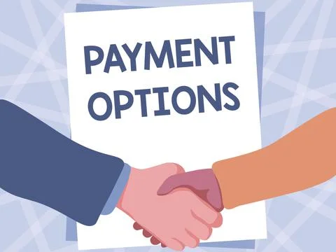 Handwriting text Payment Options. Concept meaning The way of chosen to Stock Illustration