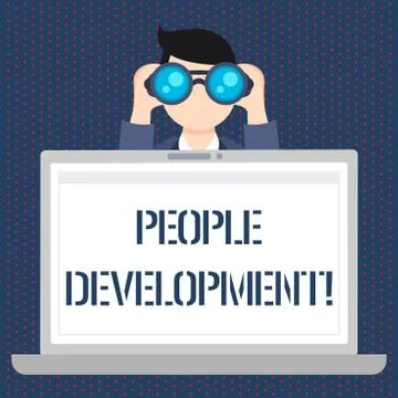 Handwriting text People Development. Concept meaning Encouraging employees to Stock Illustration