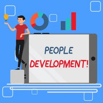 Handwriting text People Development. Concept meaning Encouraging employees to Stockillustratie