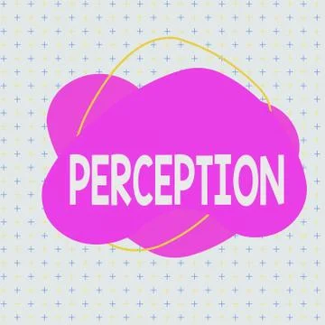 Handwriting text Perception. Concept meaning individuals organize and interpret Illustrazione stock