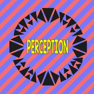 Handwriting text Perception. Concept meaning individuals organize and interpret Stock Illustration