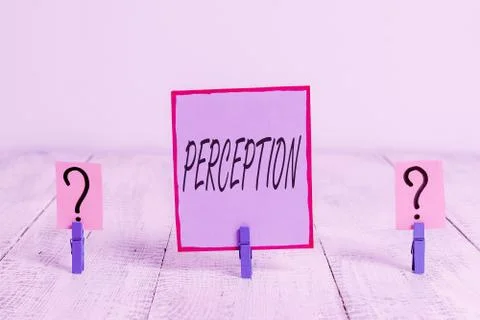 Handwriting text Perception. Concept meaning individuals organize and interpret Foto stock