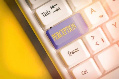 Handwriting text Perception. Concept meaning individuals organize and interpret Foto stock