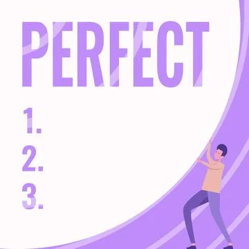 Handwriting text Perfect. Concept meaning Having all required desirable elements Stock Illustration