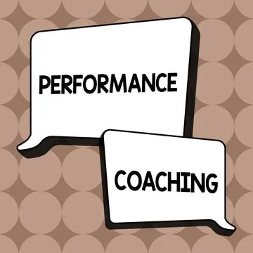 Handwriting text Performance Coaching. Word for Facilitate the Development Point Stock Illustration