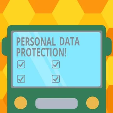Handwriting text Personal Data Protection. Concept meaning Keeping secure the Illustrazione stock