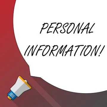 Handwriting text Personal Information. Concept meaning recorded information Stock Illustration