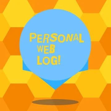Handwriting text Personal Web Log. Concept meaning website that contains diary Stock Illustration