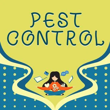 Handwriting text Pest Control. Business concept Killing destructive insects that Stock Illustration