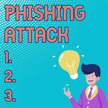 Handwriting text Phishing Attack. Internet Concept attempt to gain sensitive and Illustration