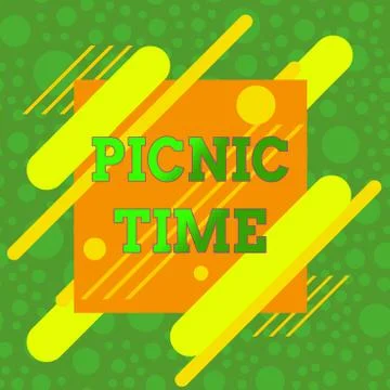 Handwriting text Picnic Time. Concept meaning period where meal taken outdoors Illustrazione stock