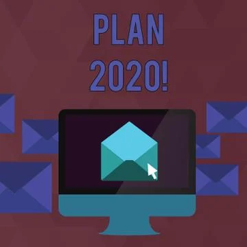Handwriting text Plan 2020. Concept meaning detailed proposal doing achieving Stock Illustration