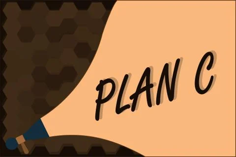 Handwriting text Plan C. Concept meaning ones last Backup strategy detailed Stock Illustration