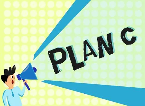 Handwriting text Plan C. Concept meaning ones last Backup strategy detailed p Stock Illustration