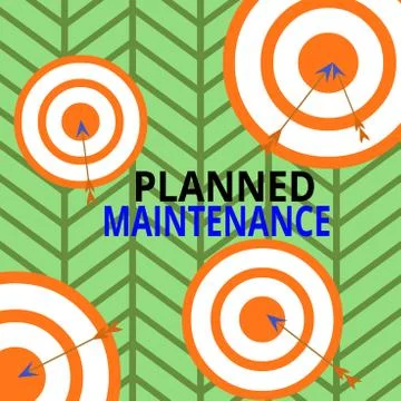 Handwriting text Planned Maintenance. Concept meaning reventive maintenance Stock Illustration