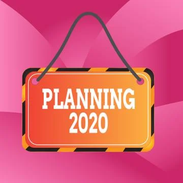 Handwriting text Planning 2020. Concept meaning process of making plans for Illustrazione stock