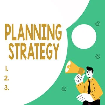 Handwriting text Planning Strategy. Conceptual photo systematic process of Ilustración de archivo