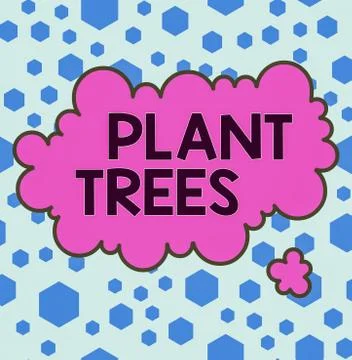 Handwriting text Plant Trees. Concept meaning process of planting a tree for 스톡 일러스트