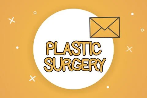 Handwriting text Plastic Surgery. Concept meaning Process of reconstructing or Stock Illustration
