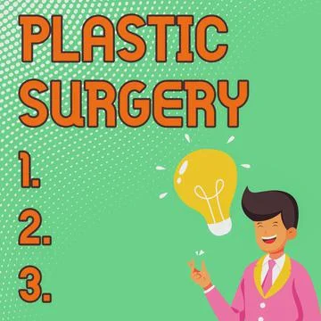 Handwriting text Plastic Surgery. Concept meaning Process of reconstructing or Stock Illustration