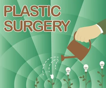 Handwriting text Plastic Surgery. Conceptual photo Process of reconstructing or Stock Illustration