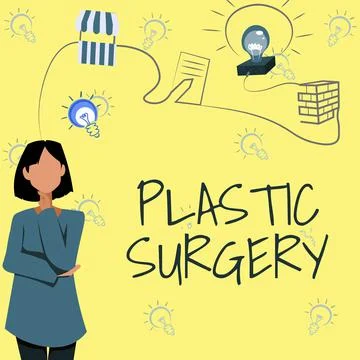 Handwriting text Plastic Surgery. Word Written on Process of reconstructing or Stock Illustration