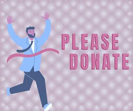 Handwriting text Please Donate. Business concept Supply Furnish Hand out Stock Illustration