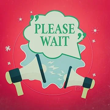 Handwriting text Please Wait. Concept meaning to pause any implemented action Stockillustratie
